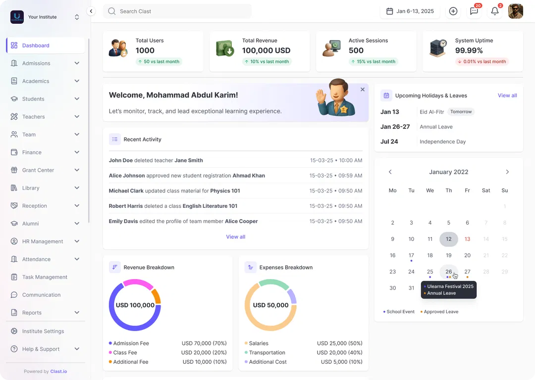 Clast Dashboard