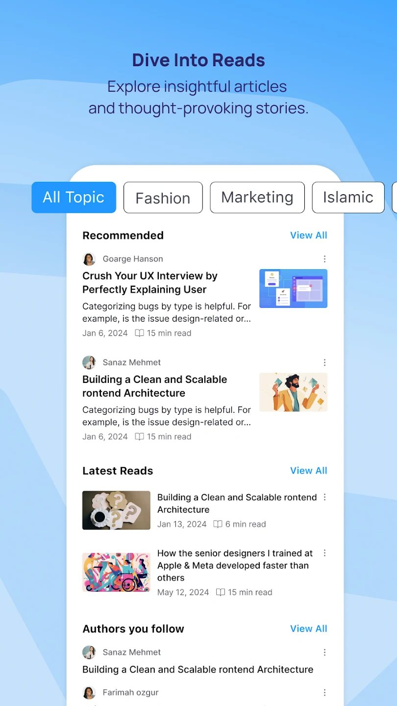 Reab Interactions Page